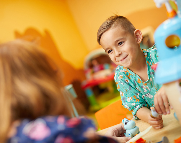 Child patient and nurse