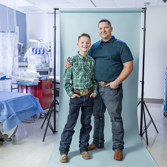 UMC trauma patient and dad smiling